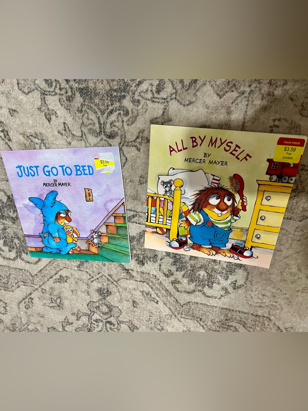 Mercer Mayer books. All by myself & Just go to bed